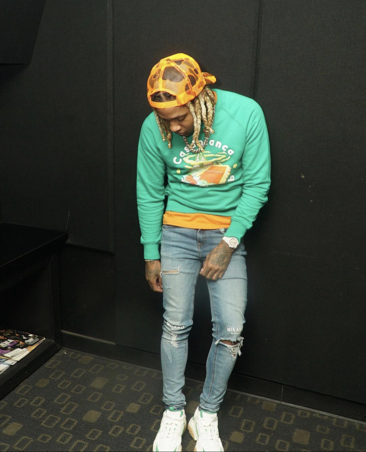 SPOTTED: Lil Durk Keeps Things Simple in Casablanca and Milano Di Rouge ...