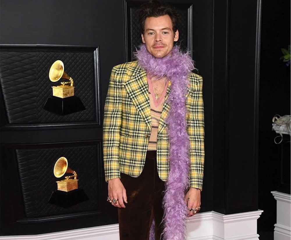 SPOTTED: Harry Styles Attends the Grammys in Custom Gucci