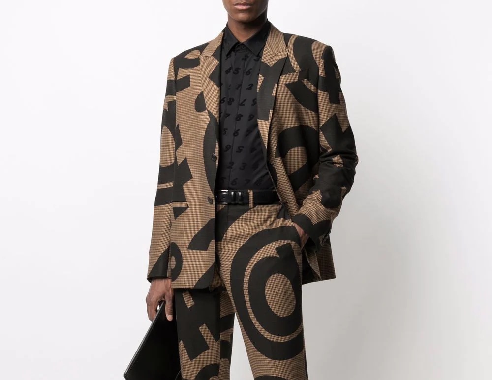 PAUSE or Skip: Moschino Graphic Print Houndstooth Blazer