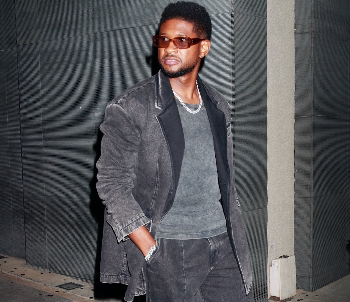 SPOTTED: Usher dons custom Diesel Library Denim Suit to iHeart