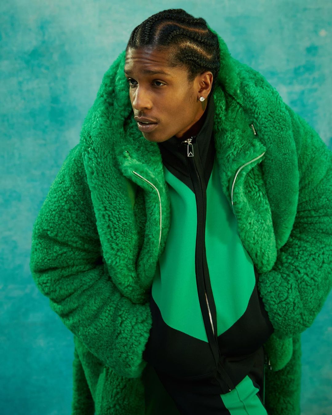 Download Asap Rocky In Green Suit Wallpaper