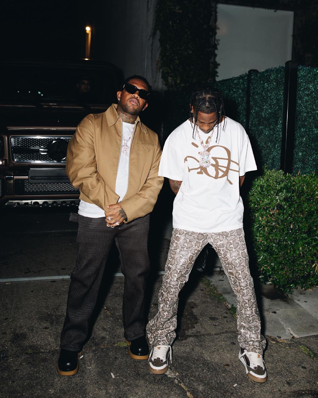 SPOTTED Travis Scott Rocks his Dior Collaboration with Mustard  PAUSE  Online  Mens Fashion Street Style Fashion News  Streetwear