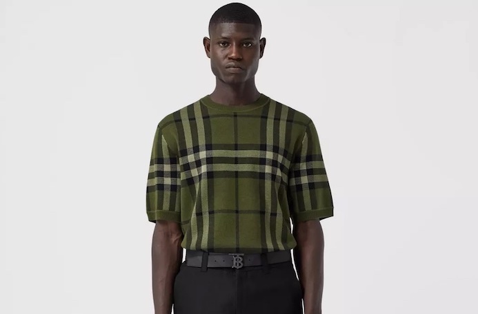 PAUSE or Skip: Short-sleeve Check Silk Wool Jacquard Top