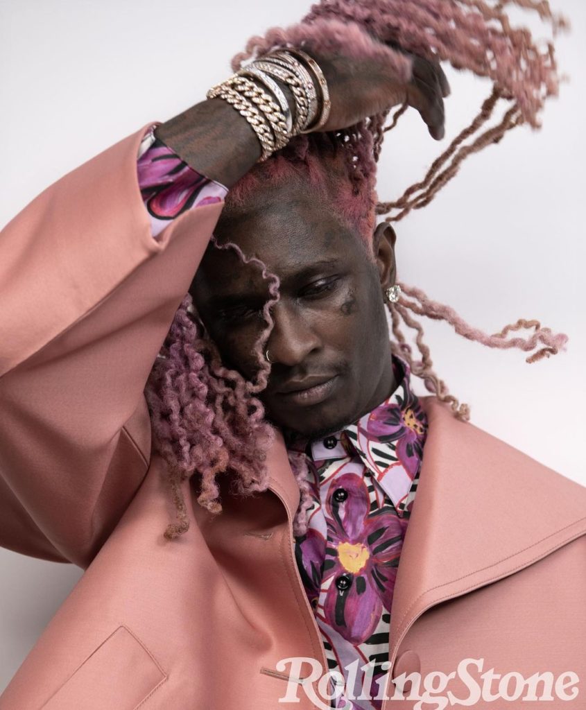 SPOTTED: Young Thug Rocks Pink Balengiaga Shirt for Rolling Stone