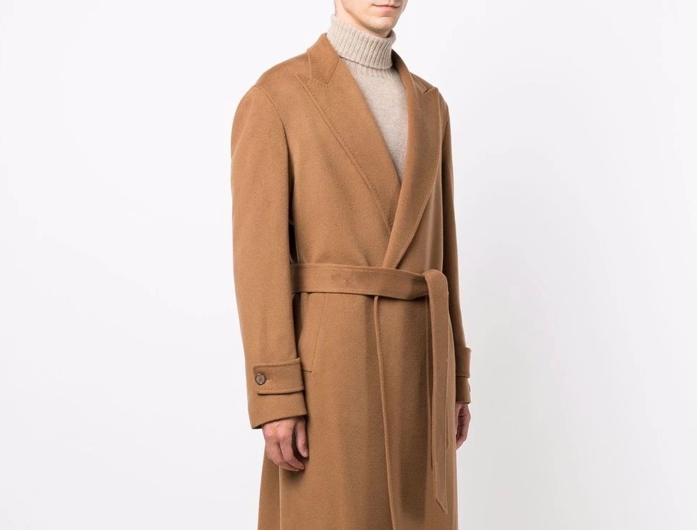 Burberry peak lapel 2025 cashmere wrap coat