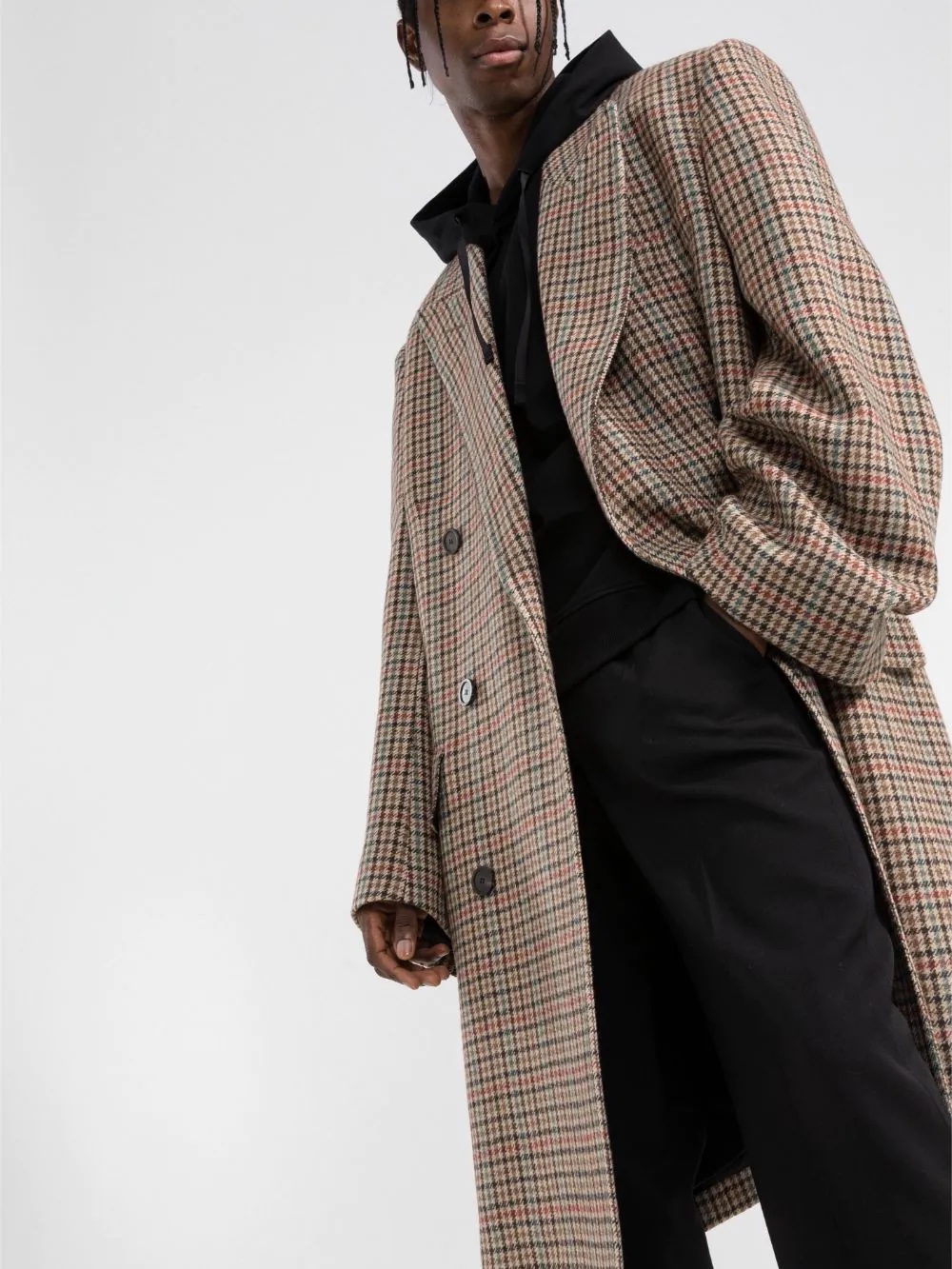 Double breasted deals houndstooth coat