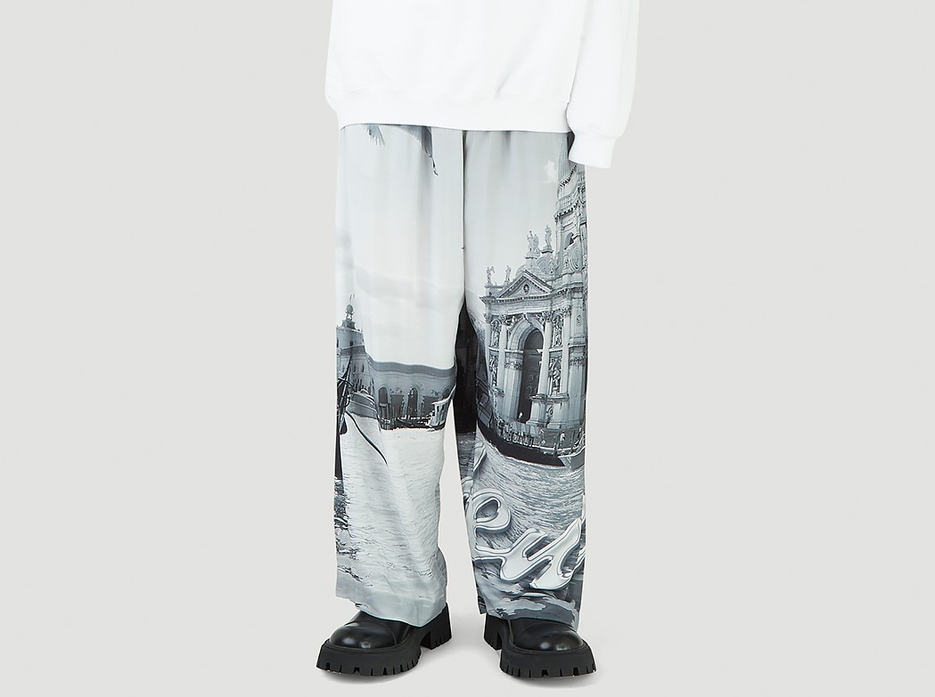 PAUSE or Skip: Balenciaga Venice Print Trousers