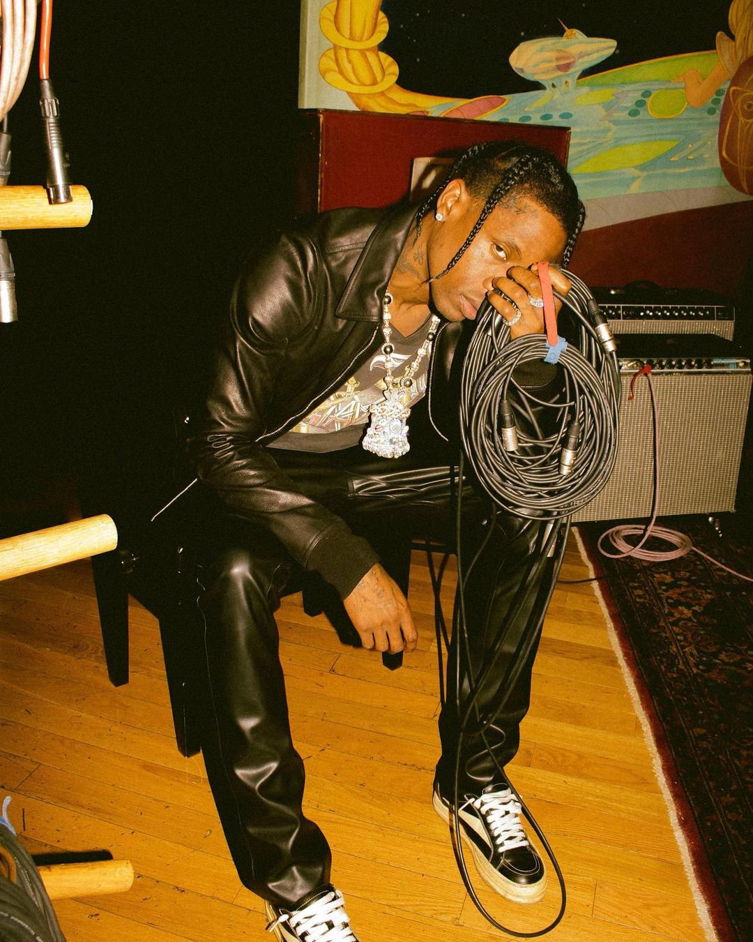 travis scott leather jacket