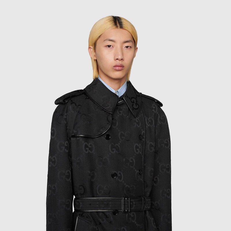Jumbo GG canvas jacket in black