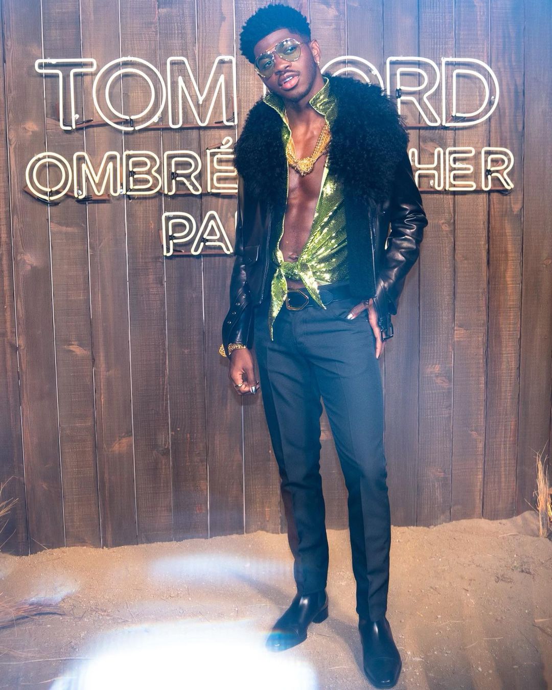 Lil Nas X and a Mechanical Bull Mark Tom Ford Ombré Leather Launch
