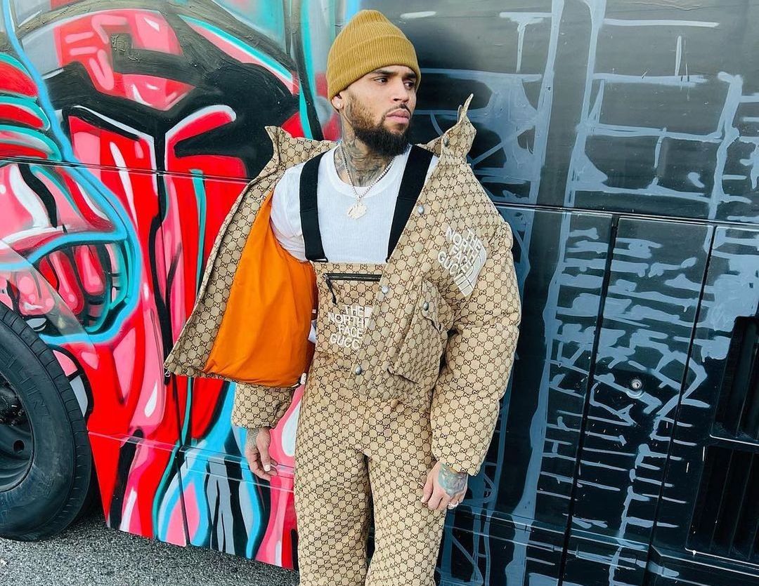 SPOTTED: Chris Brown in Gucci x The North Face & Air Jordan