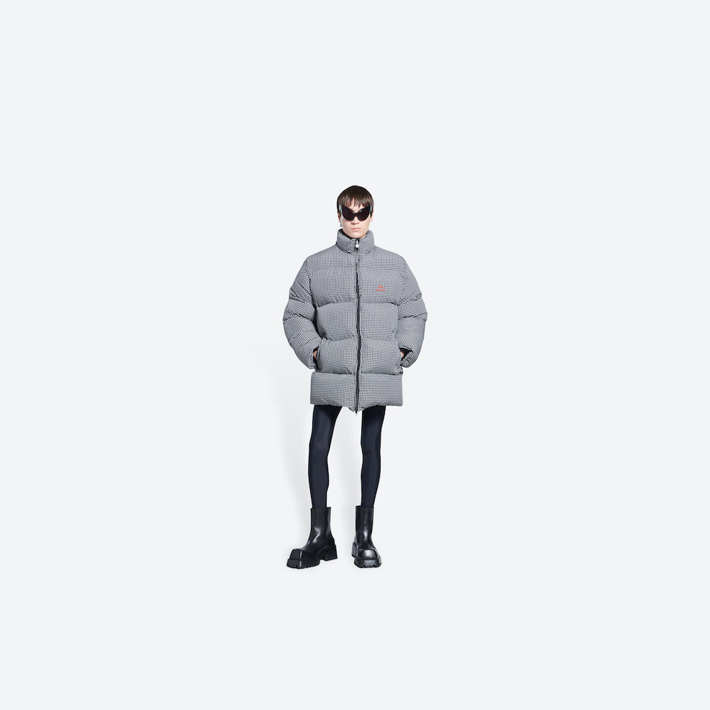 Balenciaga Black Sporty B Hooded Puffer Jacket