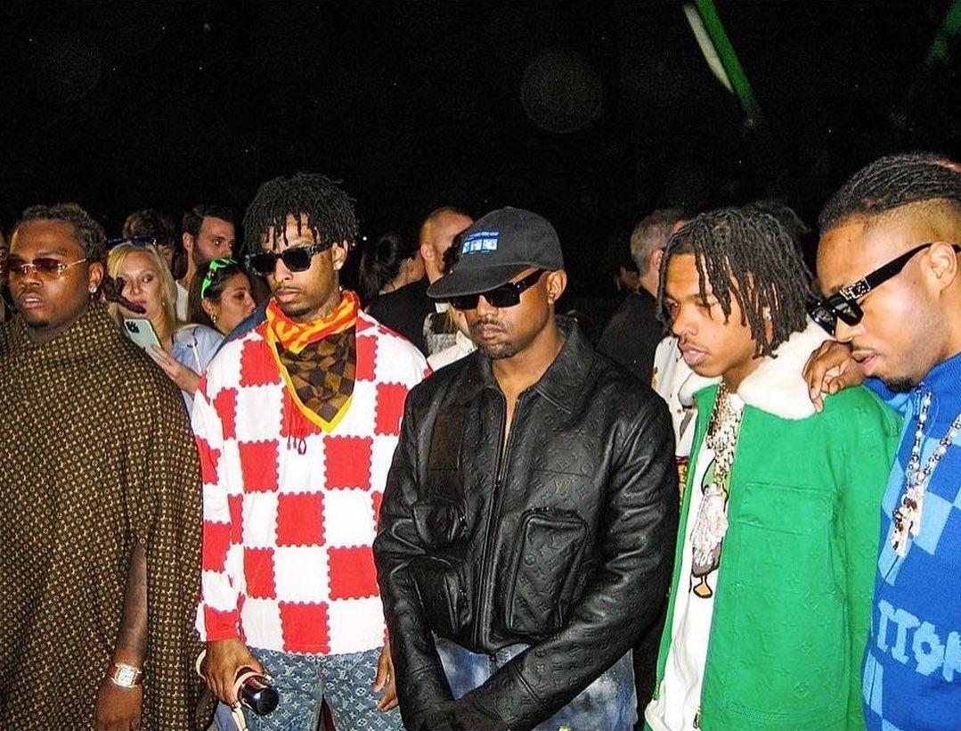 SPOTTED: Kanye, Gunna, Metro Boomin, 21 Savage & Lil Baby attend LV SS22′ Presentation