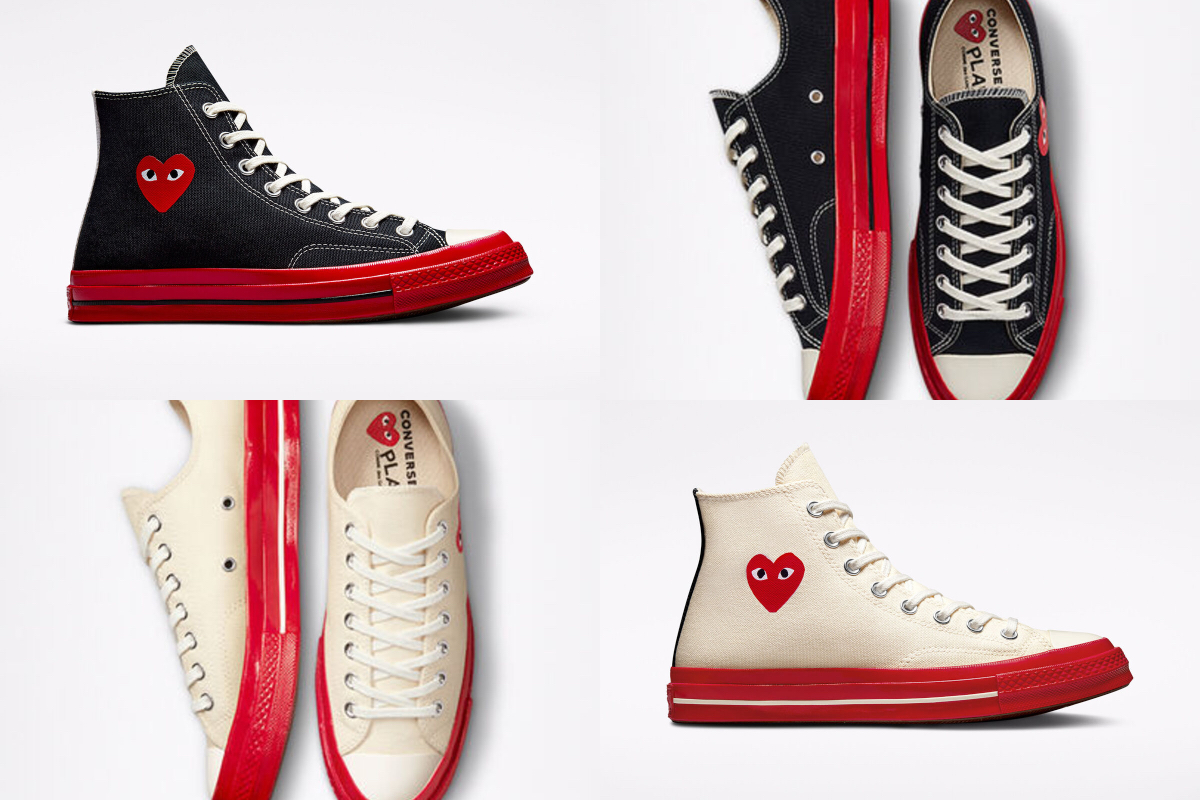 Converse x PLAY Comme des Gar ons Chuck 70 Red Midsole Set to