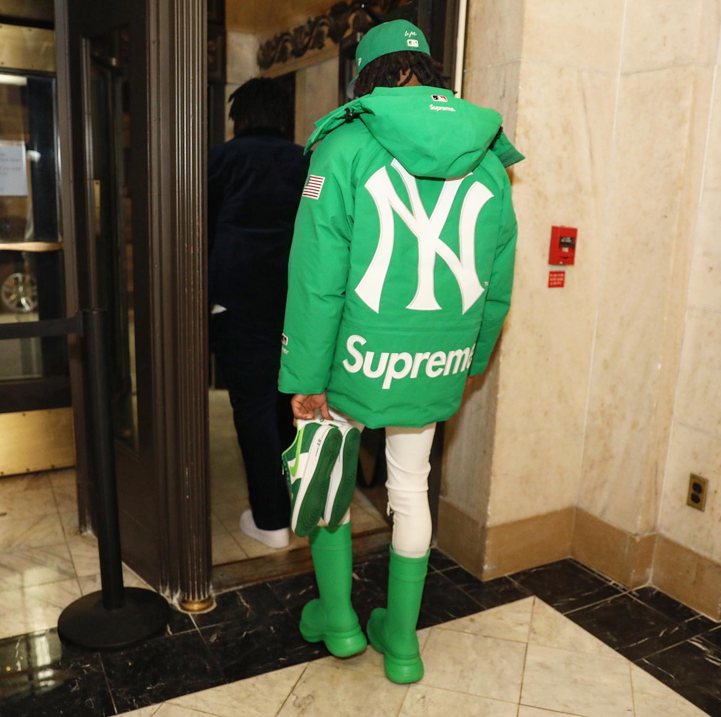 SPOTTED: Lil Baby goes Green in Supreme x New York Yankees – PAUSE