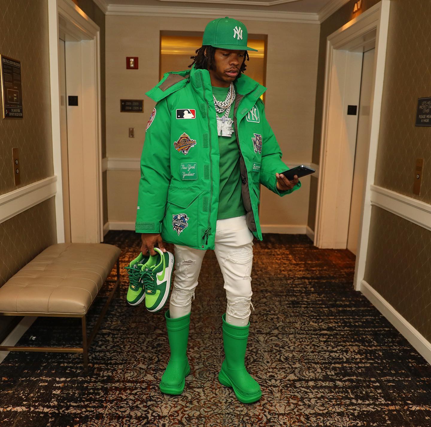 SPOTTED: Lil Baby goes Green in Supreme x New York Yankees – PAUSE ...
