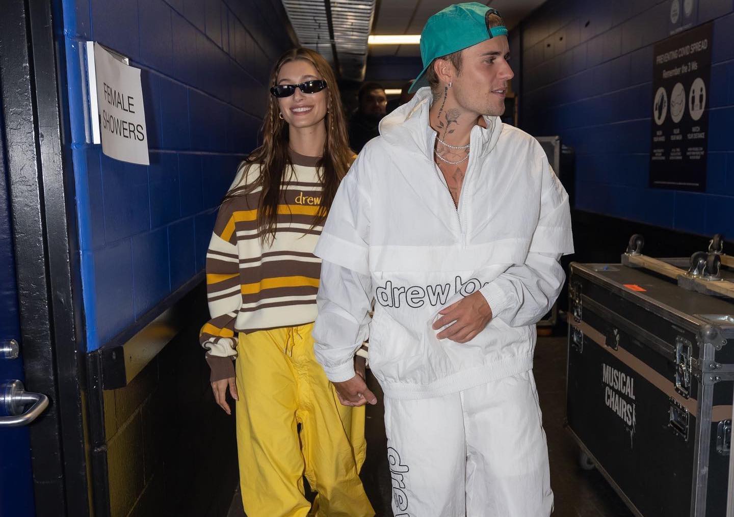 SPOTTED: Justin & Hailey Bieber backstage in Drew House