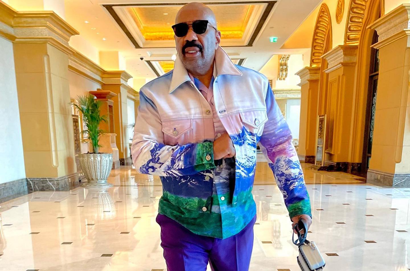 SPOTTED: Steve Harvey hits Abu Dhabi in Louis Vuitton