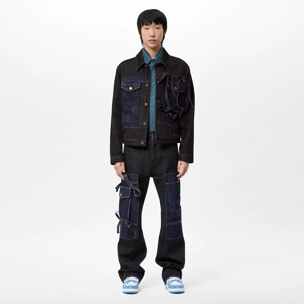 Louis Vuitton® Karakoram Denim Jacket  Japanese denim, Black denim jacket,  Fashion show men