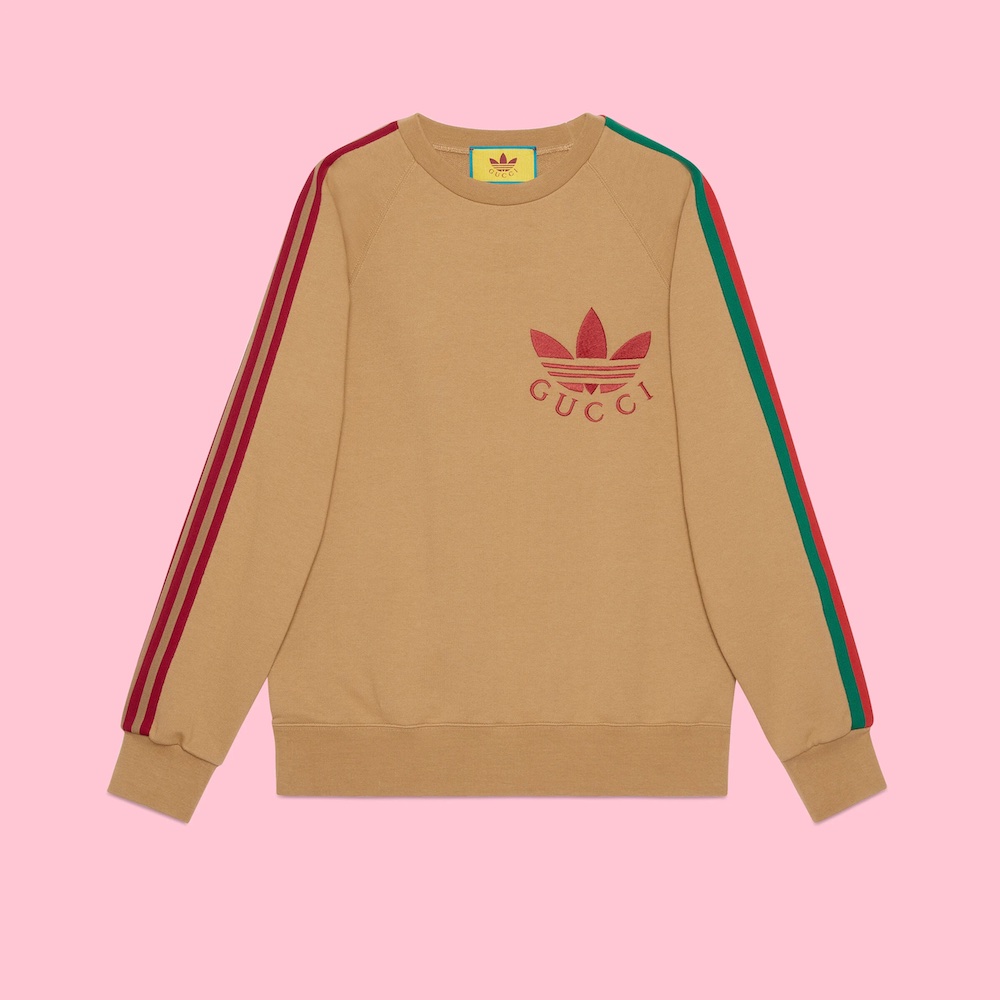 Gucci x Adidas Cotton Jersey Sweatshirt Pink