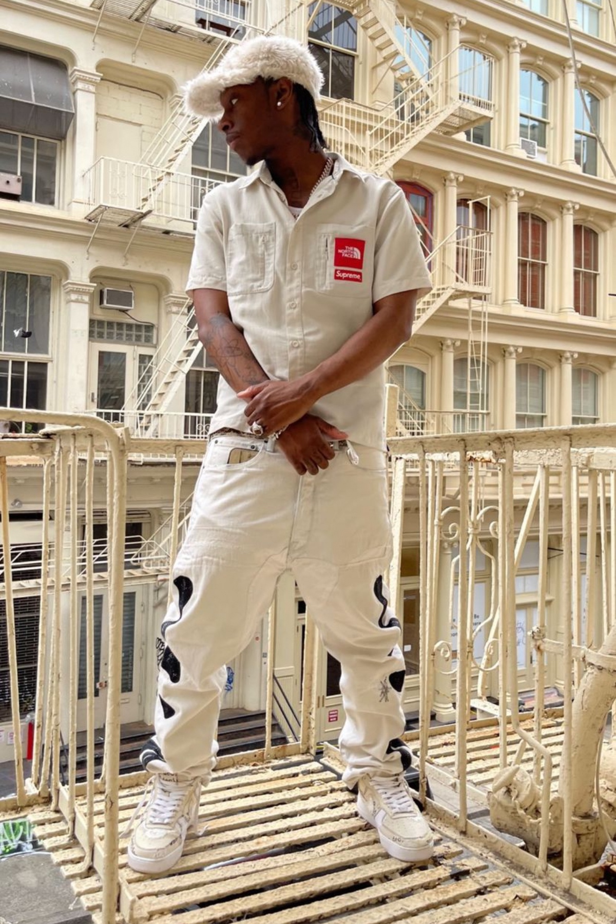 SPOTTED: Bloody Osiris Looks Heaven Sent Wearing Triple White