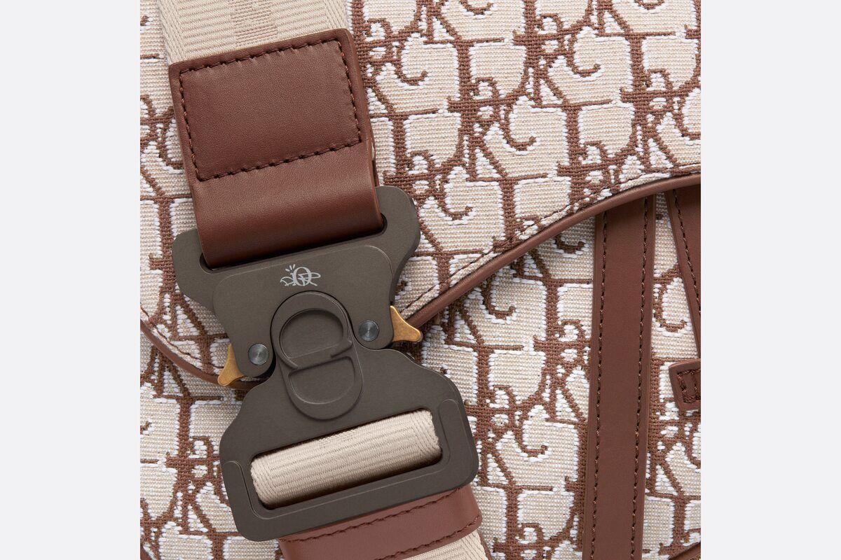 Dior x CACTUS JACK Mini Saddle Bag Coffee/Oblique Jacquard in