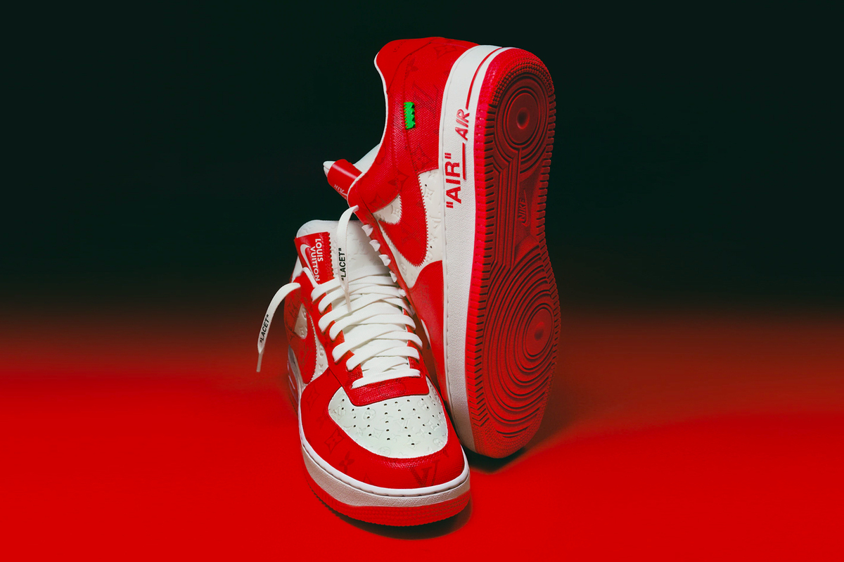 Louis Vuitton x Nike Air Force 1 Low 'White Comet Red', UK 9.5 | EU 44 | US 10