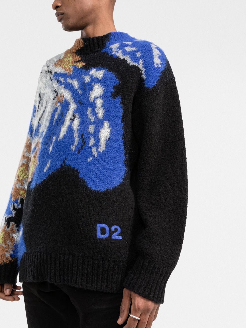 Dsquared2 Intarsia Crew-Neck Jumper - Blue