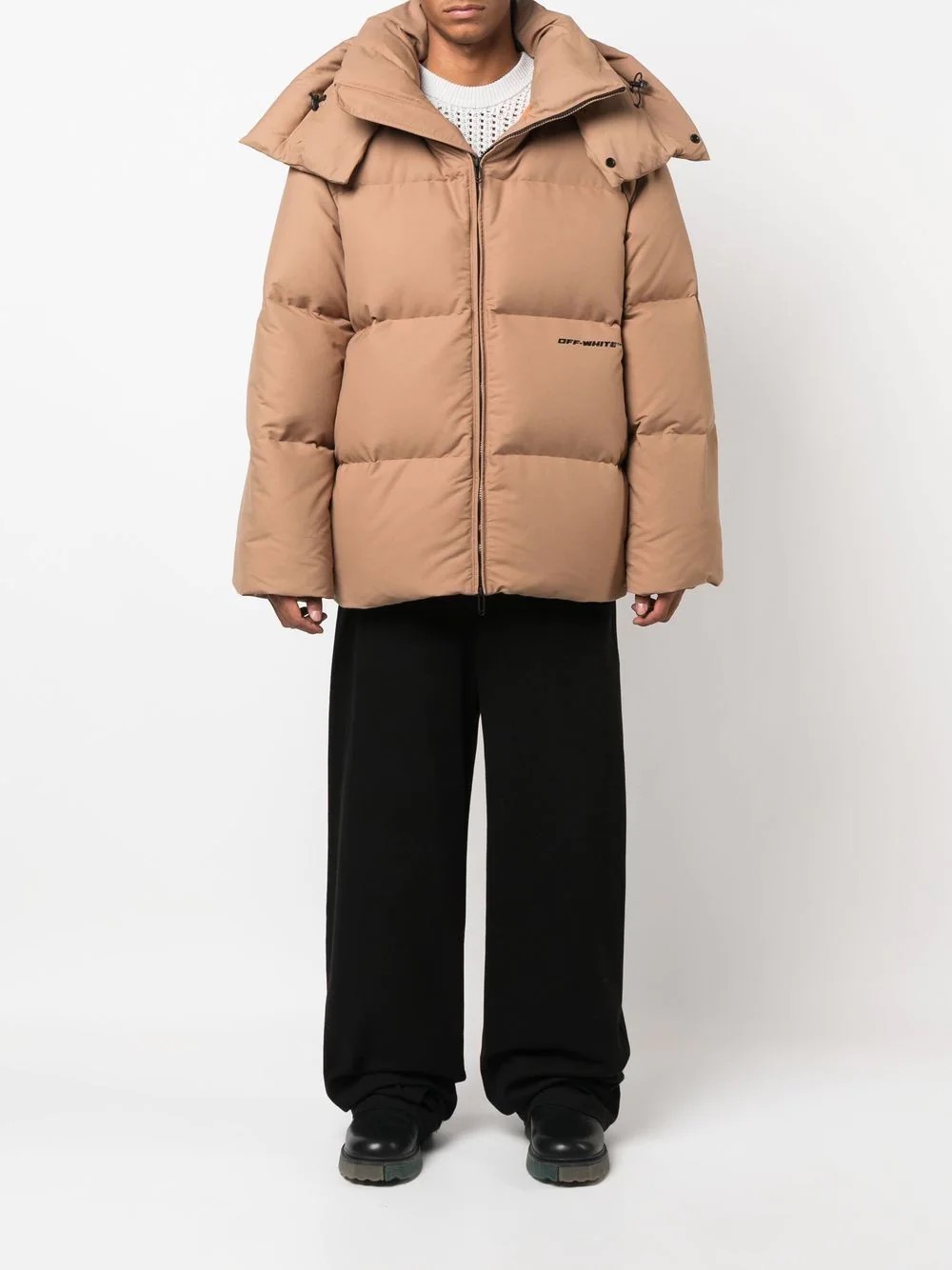 Warm padded puffer jacket - offwhite