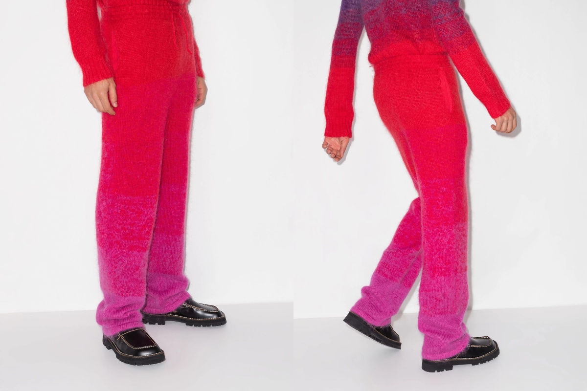 PAUSE or Skip: Charles Jeffrey Loverboy x Browns Red Ombré Knit Track Pants