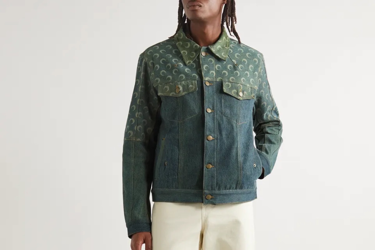 PAUSE or Skip: Marine Serre Moon Upcycled Printed Denim Jacket