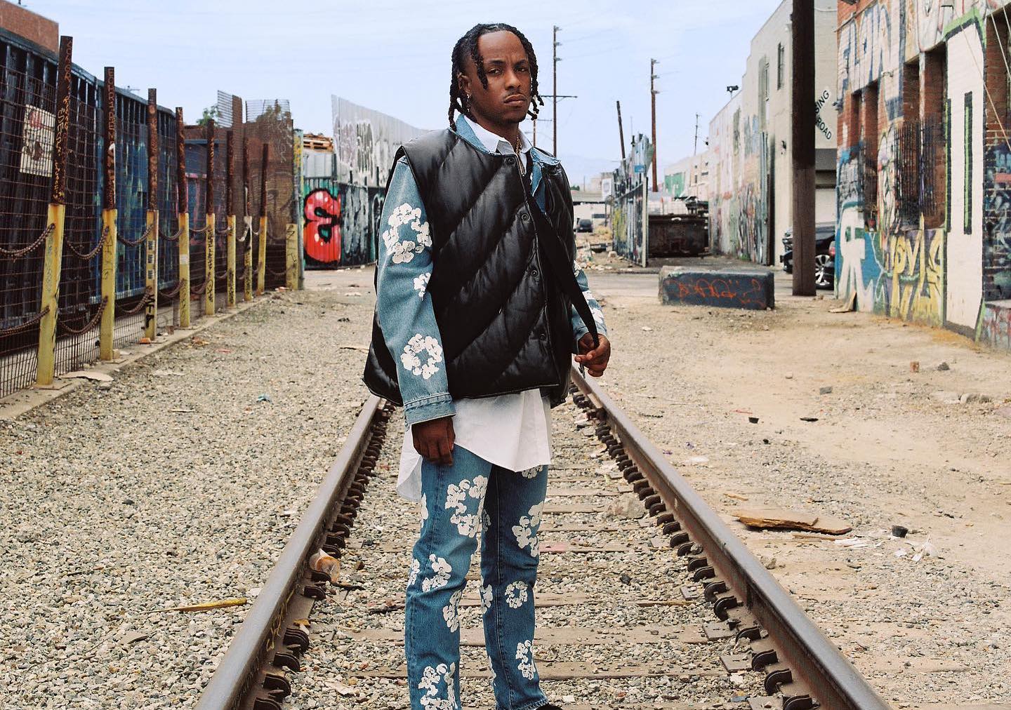 SPOTTED: Rich The Kid Showcases Denim Tears Fit