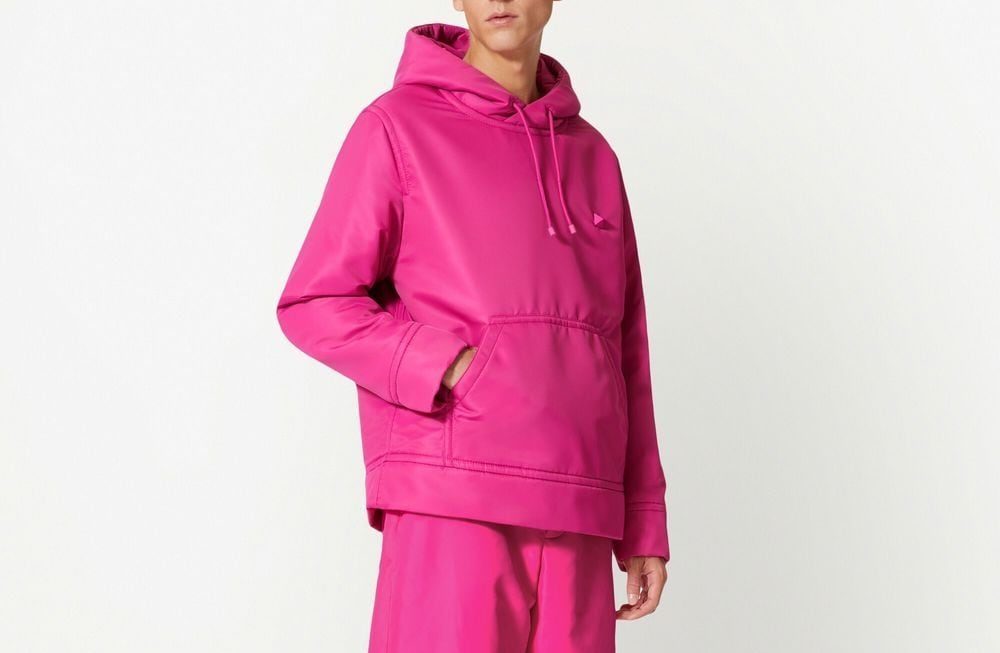 PAUSE or Skip: Valentino Pink Rockstud Technical Fabric Hoodie