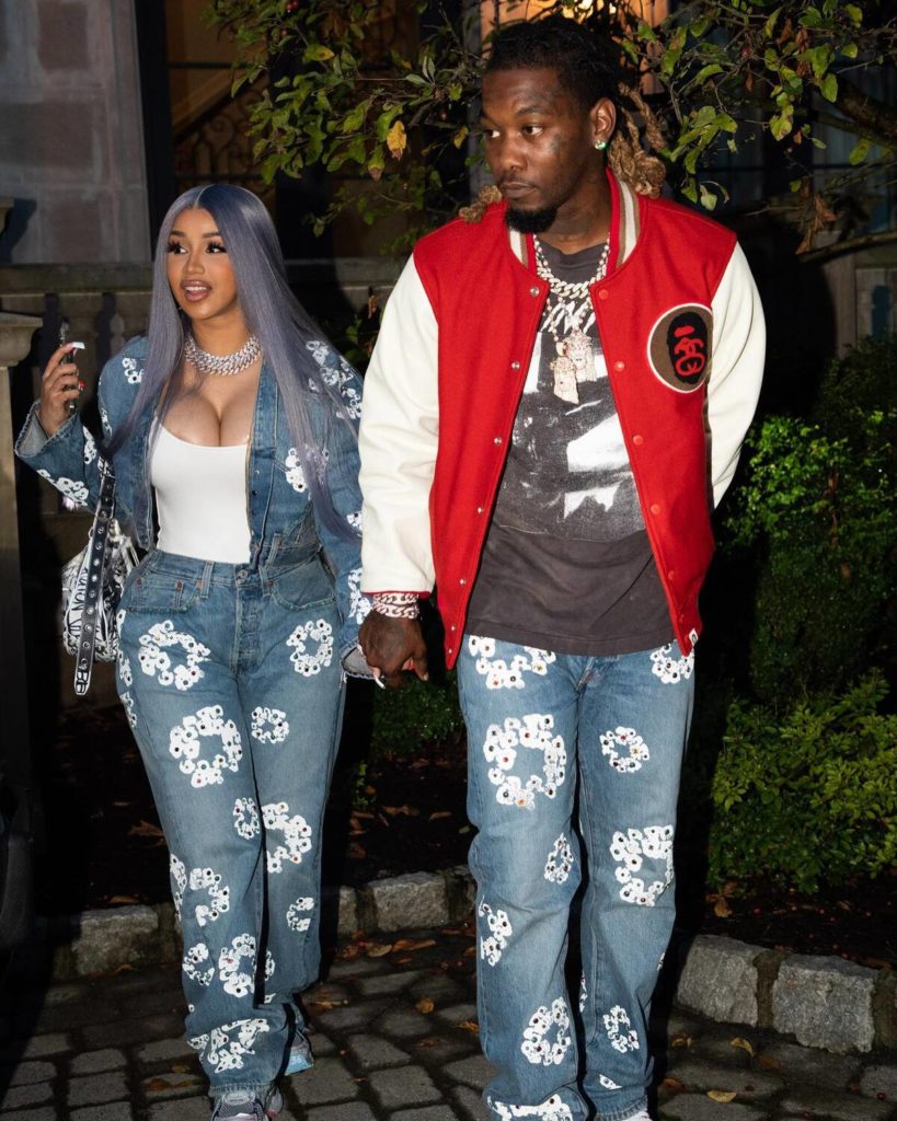 SPOTTED: Cardi B & Offset Pose For A Family Flick In Full Denim Tears ...