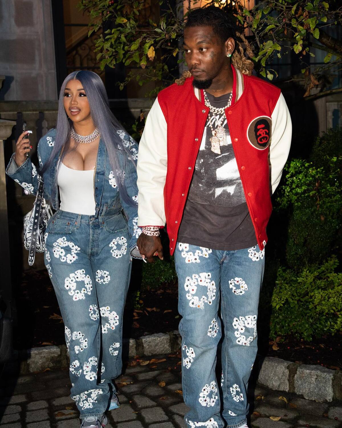 SPOTTED: Cardi B & Offset Pose for a Family Flick in Full Denim