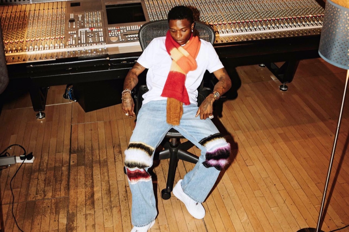SPOTTED: Wizkid Keeps Things Cosy in the Studio Wearing Marni & Nike