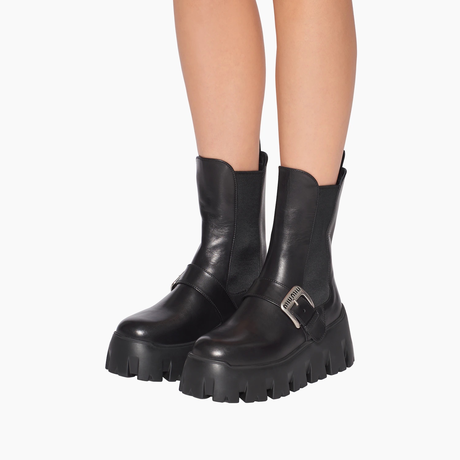 Miu miu leather outlet boots