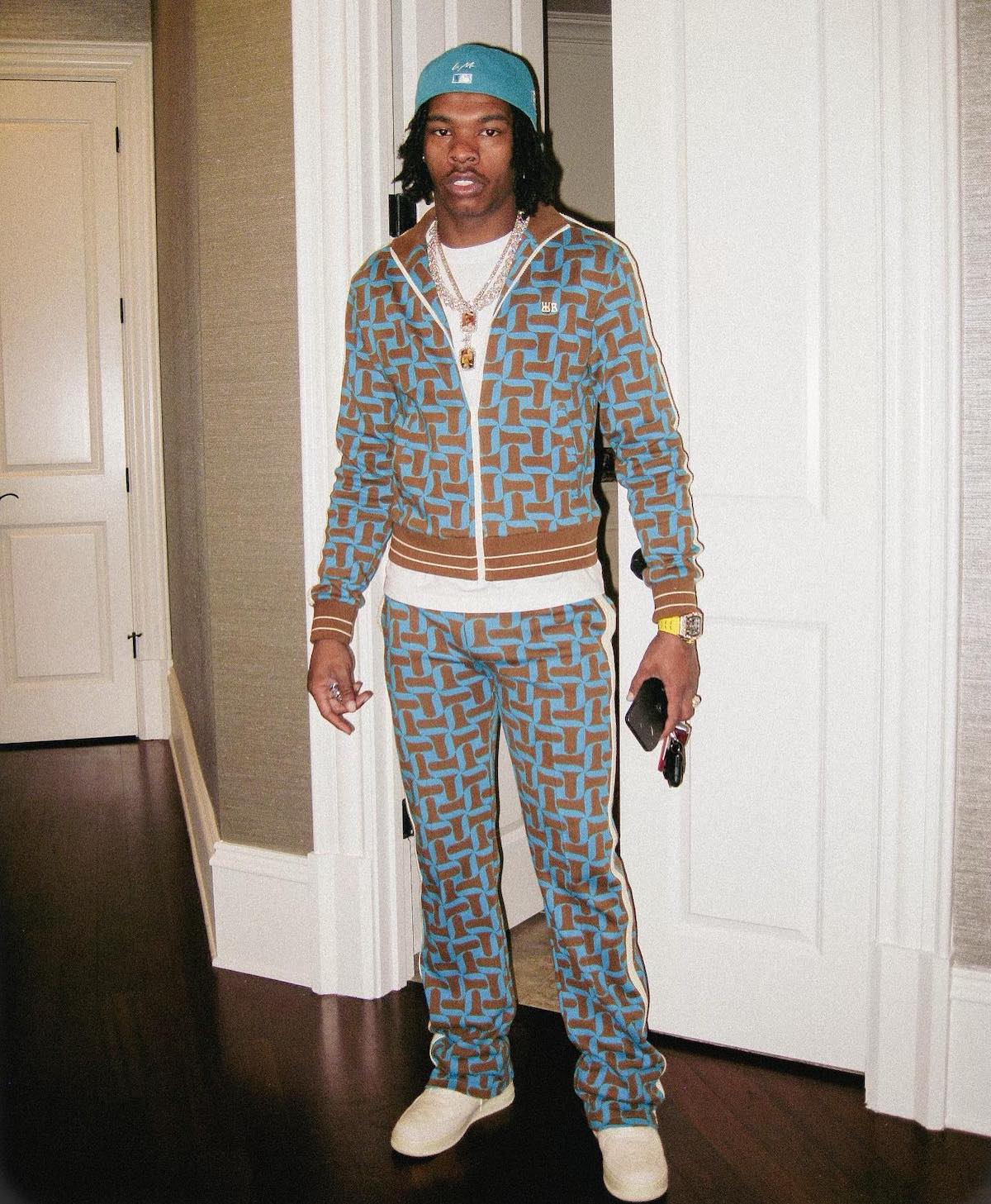 ASAP Rocky Grammys 2016 Gucci Cardigan Jeans Goyard bag