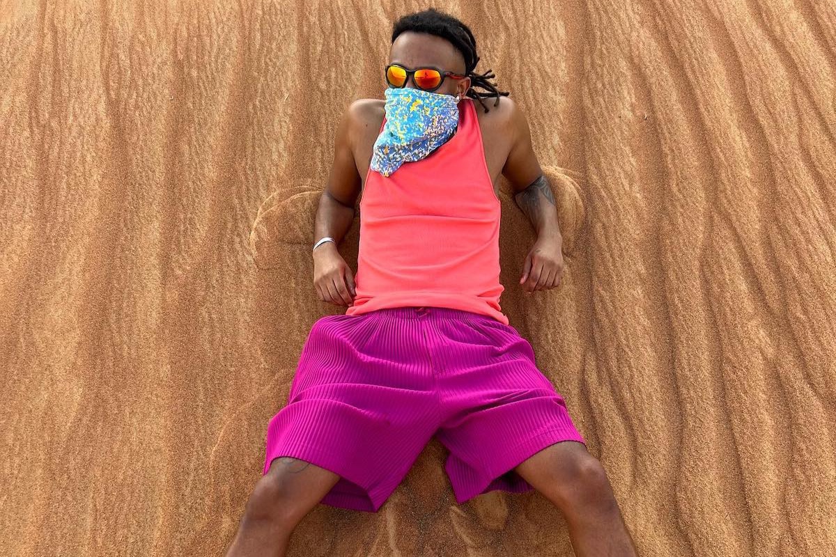 SPOTTED: Aminé Hits the Desert Wearing Issey Miyake & Salehe Bembury x New Balance