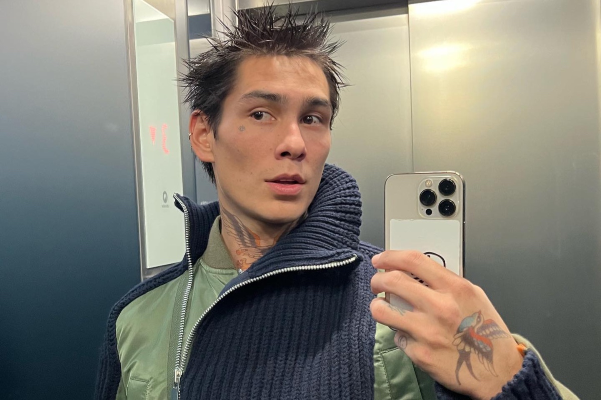 SPOTTED: Evan Mock Poses for a Rare Selfie Wearing Sacai & Diesel
