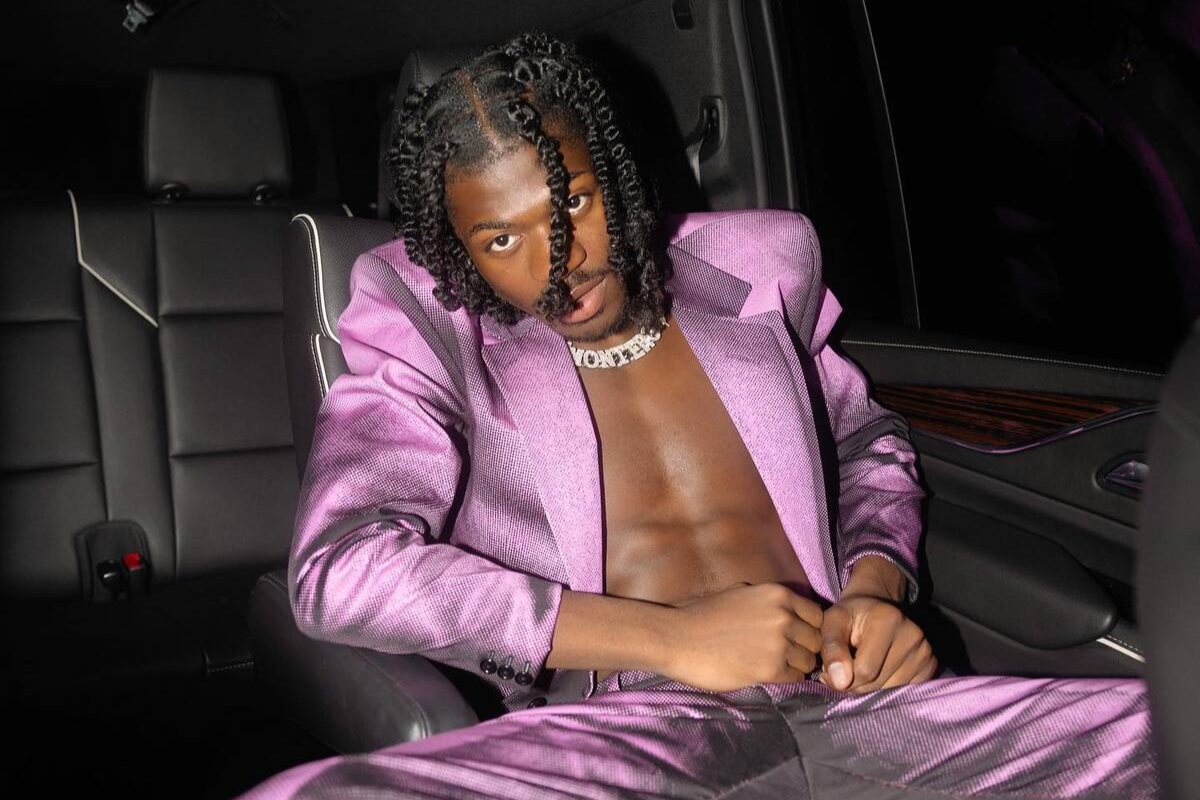 SPOTTED: Lil Nas X Attends 2023 Pre-Grammy Gala Wearing Retro Moschino