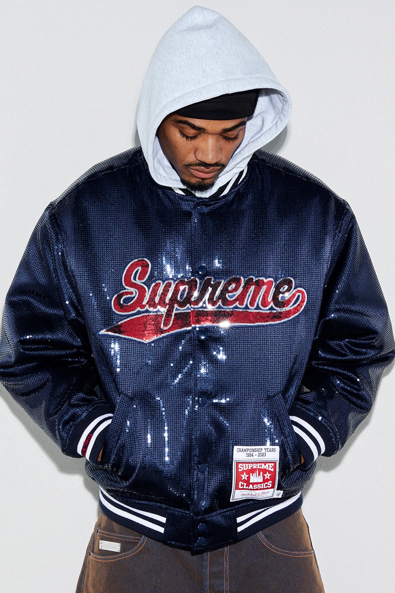 Supreme Mitchell & Ness Satin Baseball Jersey White Men's - SS23 - US