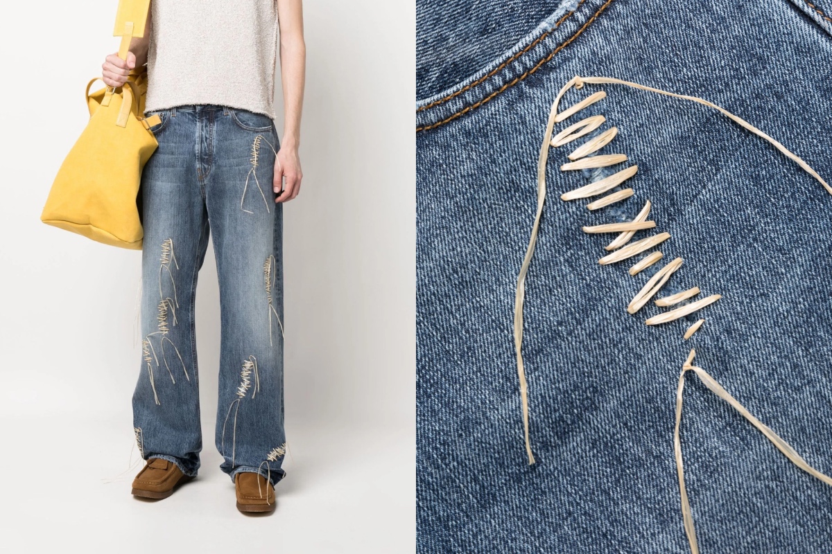 DIY Louis Vuitton Inspired Distressed Jeans 