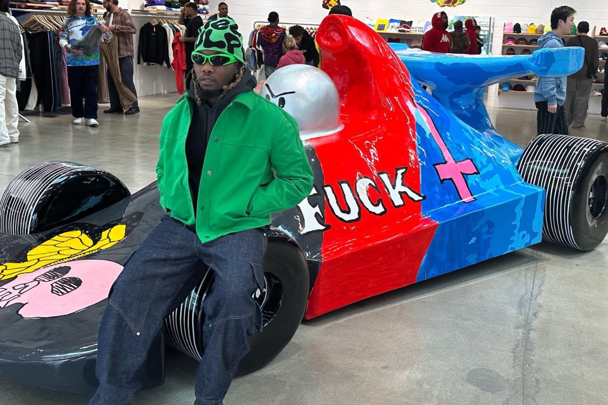 SPOTTED: Offset Goes Green Wearing Jacquemus, LOEWE, AMBUSH & more