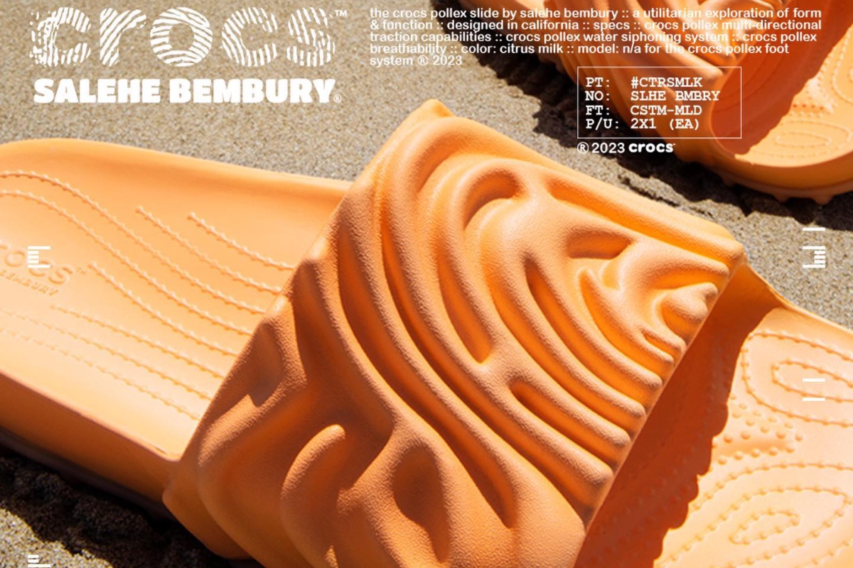 Salehe Bembury Officially Unveils Crocs Pollex Slide “Citrus Milk”