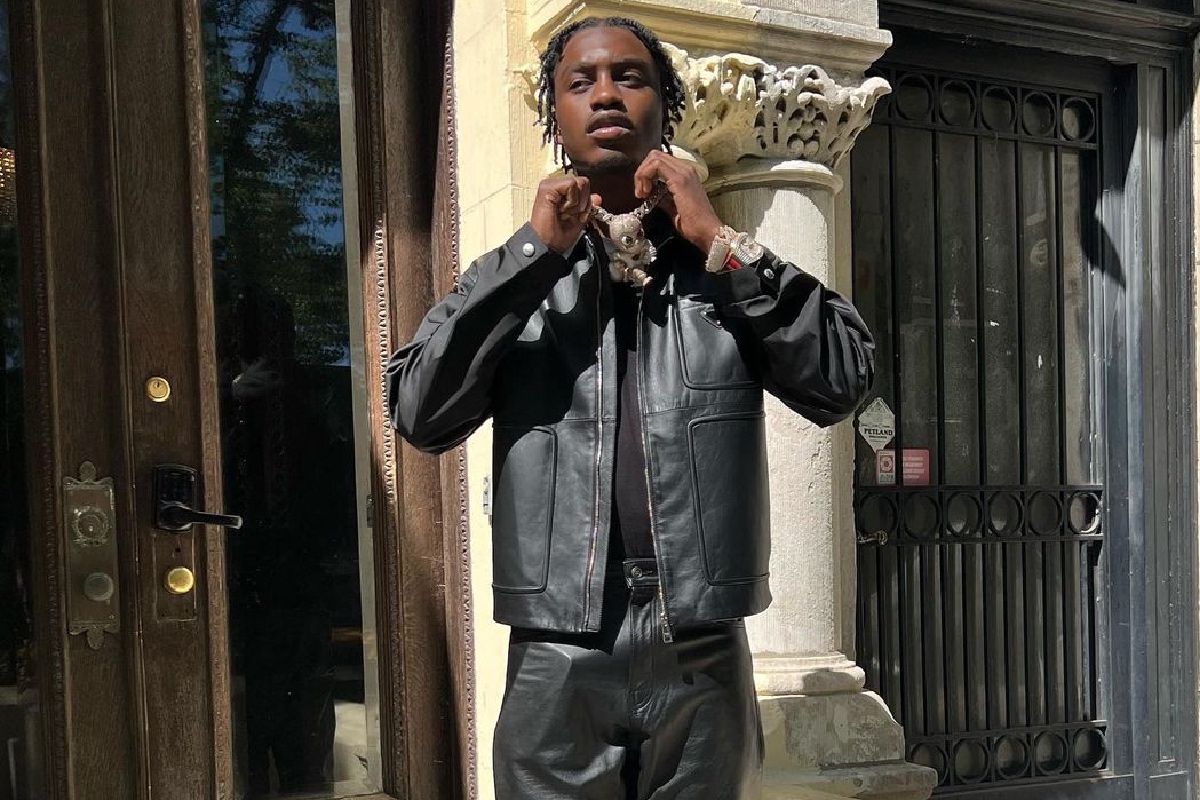 SPOTTED: Lil Tjay Posts Up in All-Black Leather Wearing Prada & Dries Van Noten
