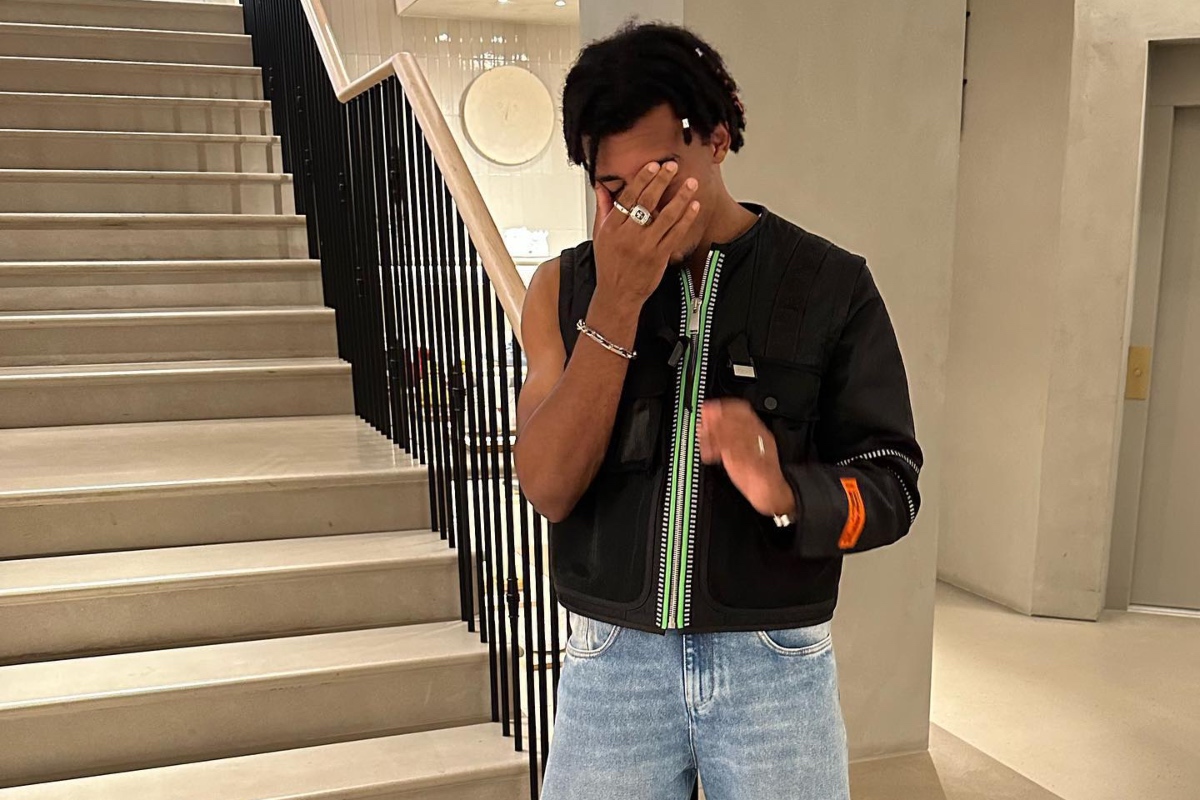 SPOTTED: Jules Kounde Stays Anything but Lowkey Wearing Heron Preston, Louis Vuitton & more
