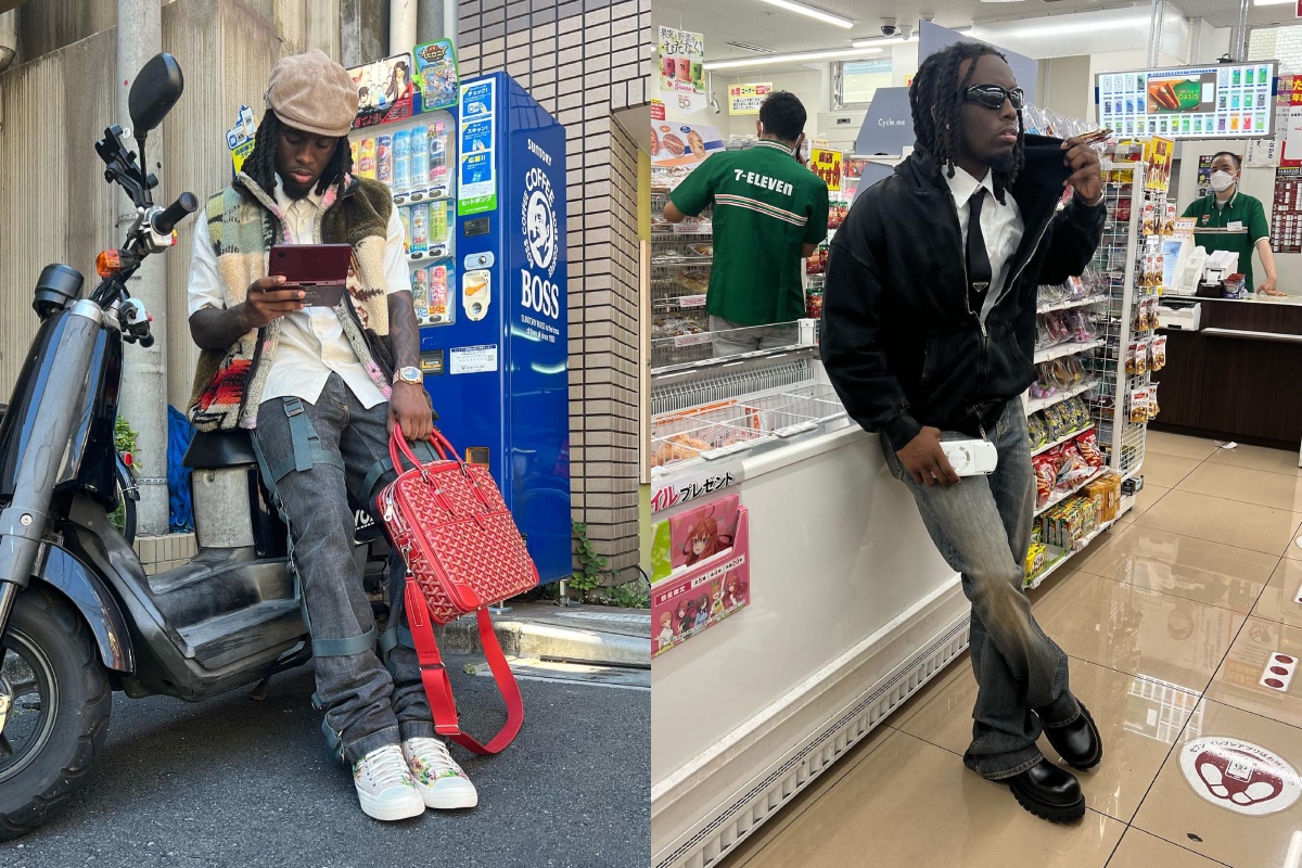 SPOTTED: Kai Cenat Takes to Tokyo Wearing Goyard, KAPITAL, Prada & more