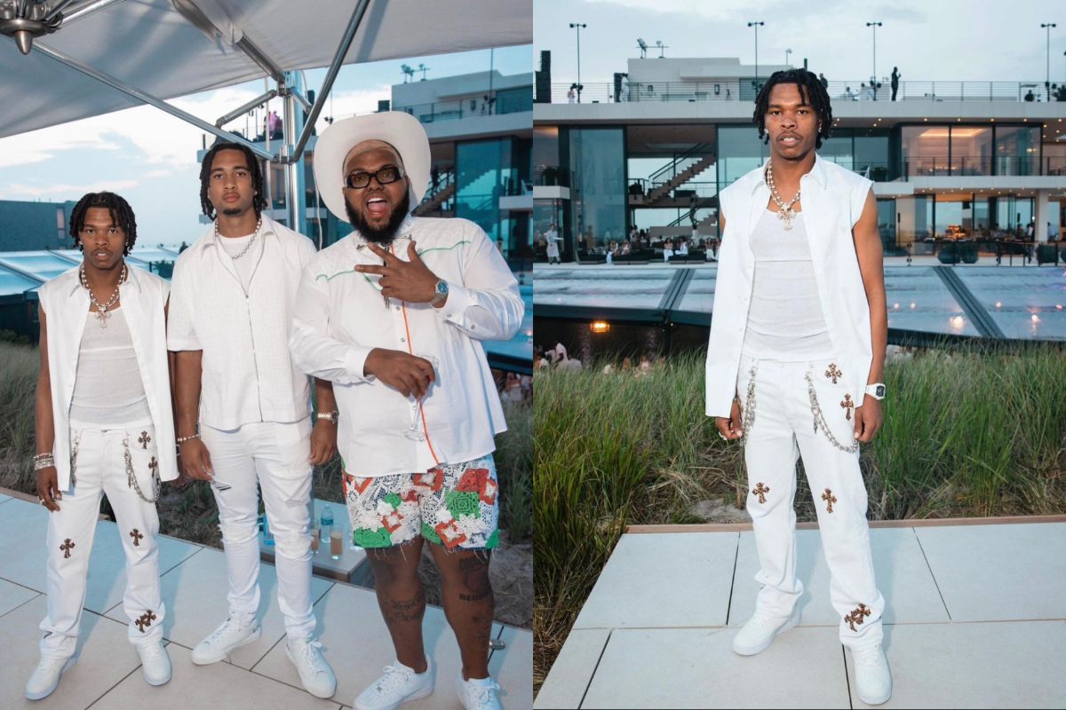 SPOTTED Lil Baby Hits Up Michael Rubin’s White Party in Chrome Hearts