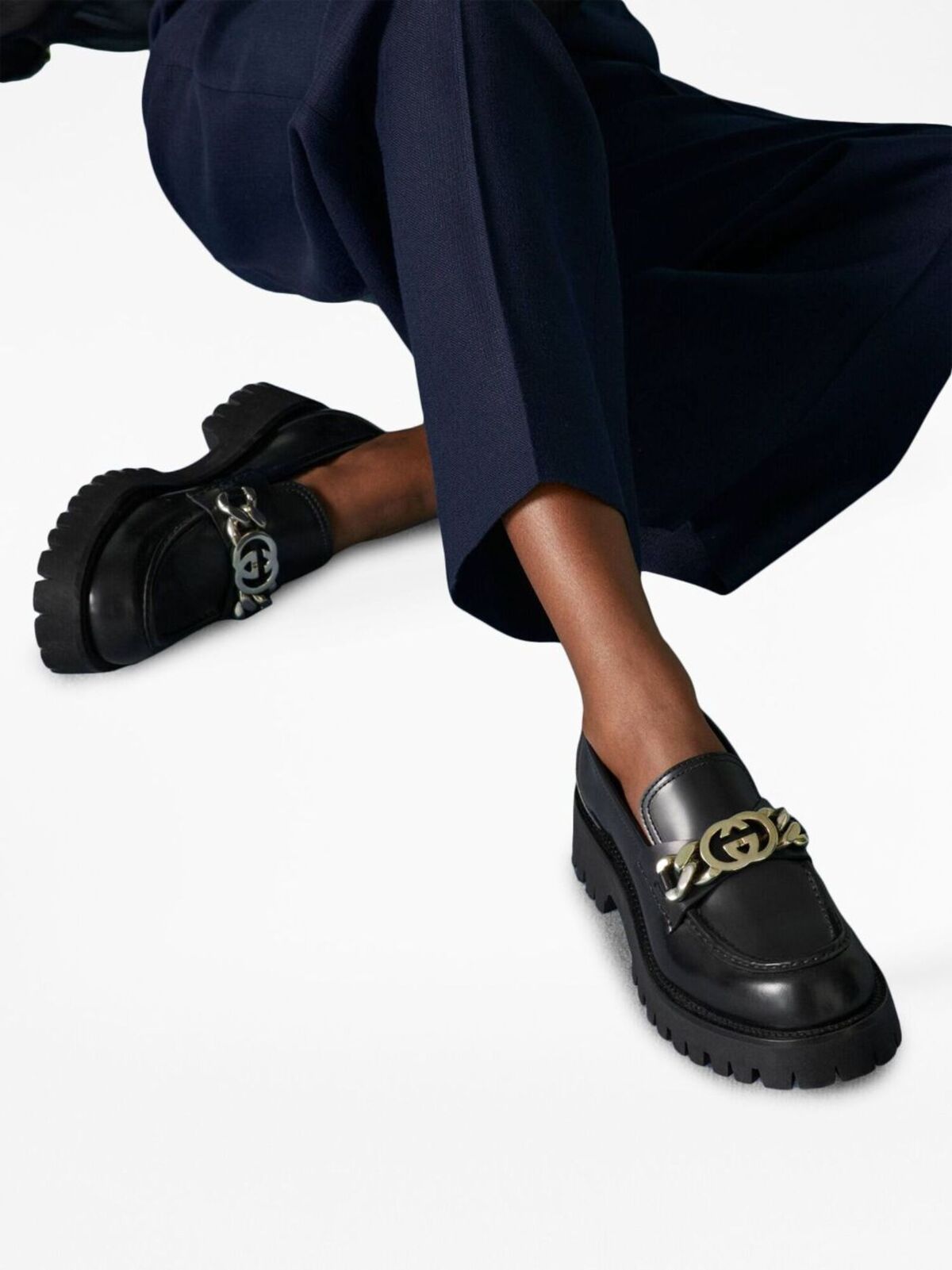 PAUSE or Skip: Gucci Black Interlocking G-Chain Leather Loafers – PAUSE ...